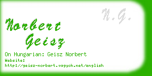 norbert geisz business card